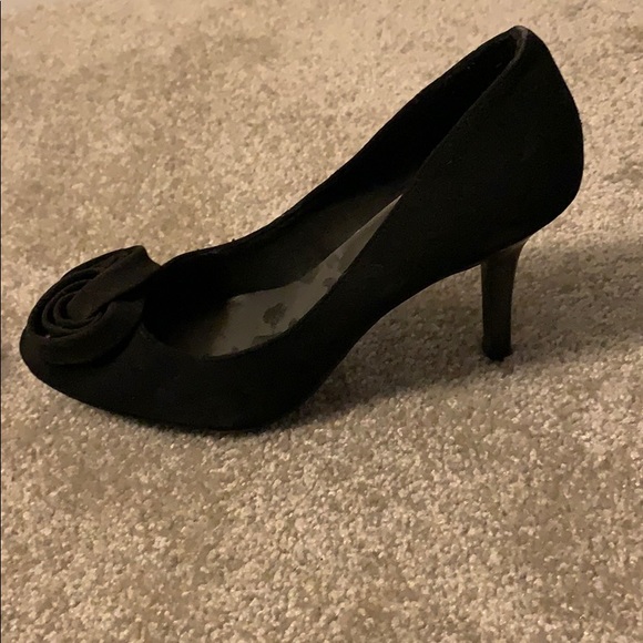 ‘Fiona’ Heels - Black Faux Suede - Picture 2 of 4